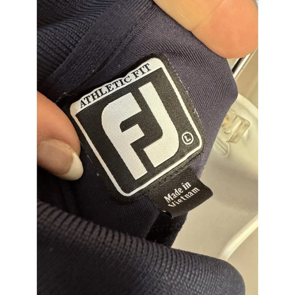FOOTJOY FJ Athletic Fit Golf Polo Men's Size L Perfect! BLUE WHITE ORANGE - Picture 5 of 7